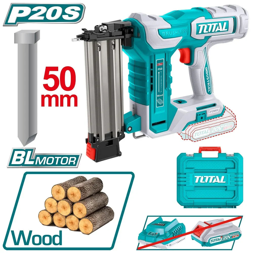 Total 20V Lithium-Ion Cordless Brad Nailer 50mm | TCBNLI5005