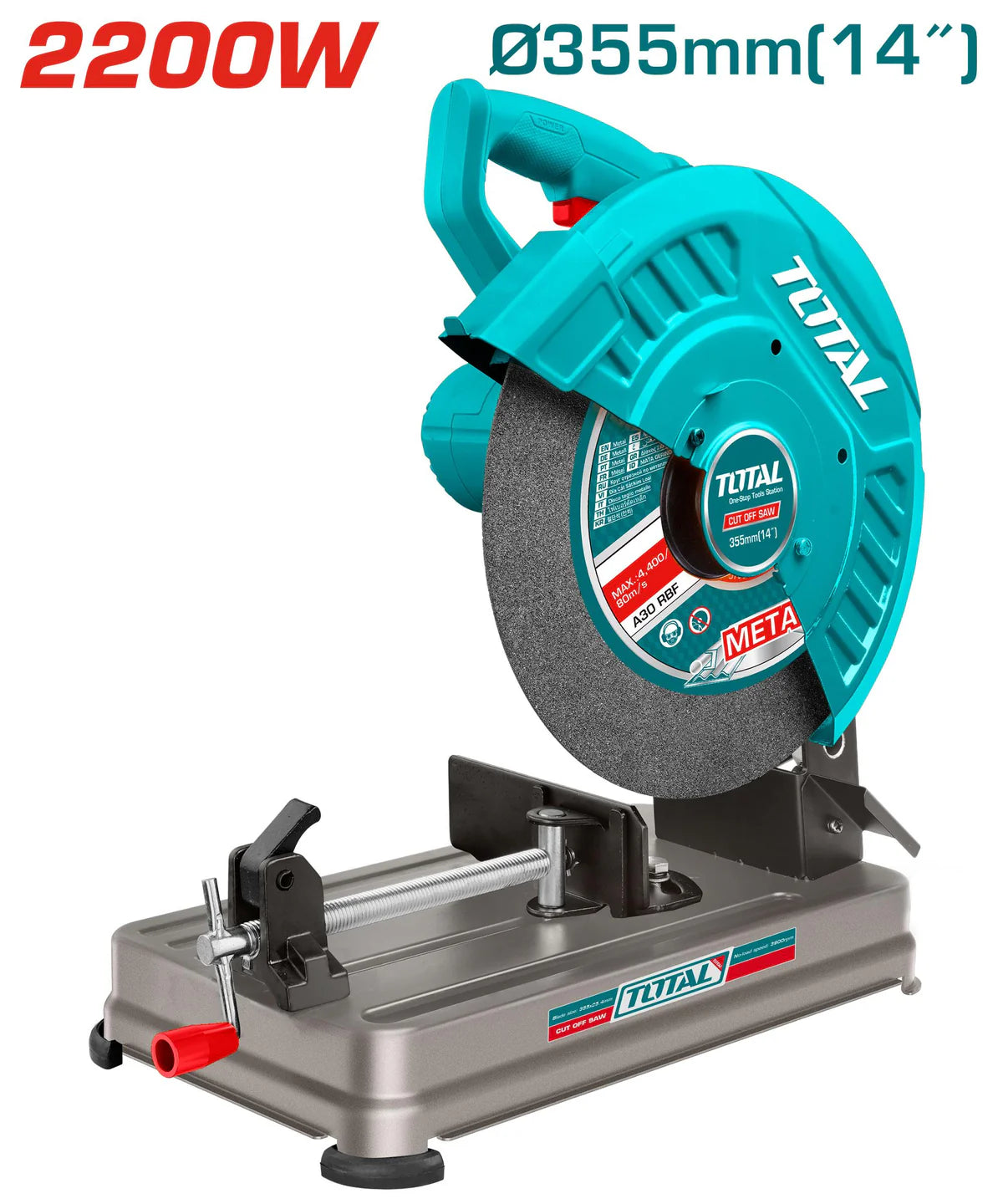 Total 2200W Professional Metal Cut-Off Saw 355mm | TS223558