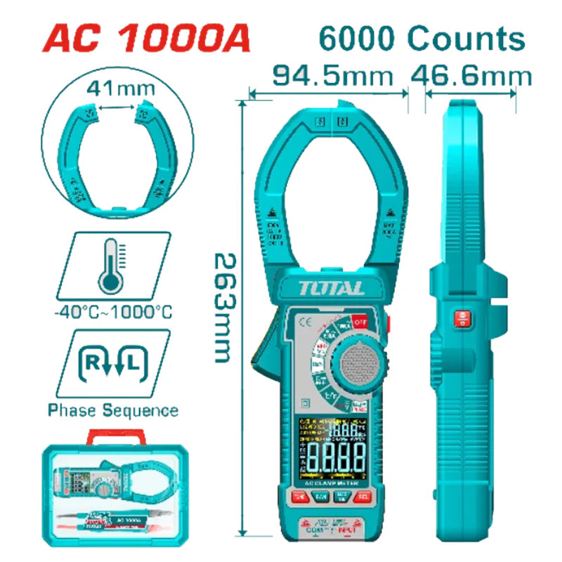 Total TMT7610001 True RMS AC Clamp Meter 1000A/1000V Total