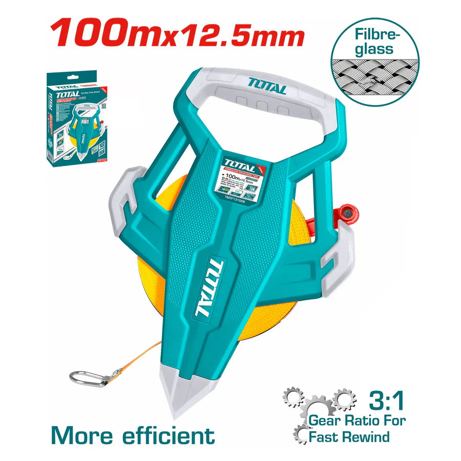 Total 100M x 12.5mm Fibreglass Long Tape TMTF131006