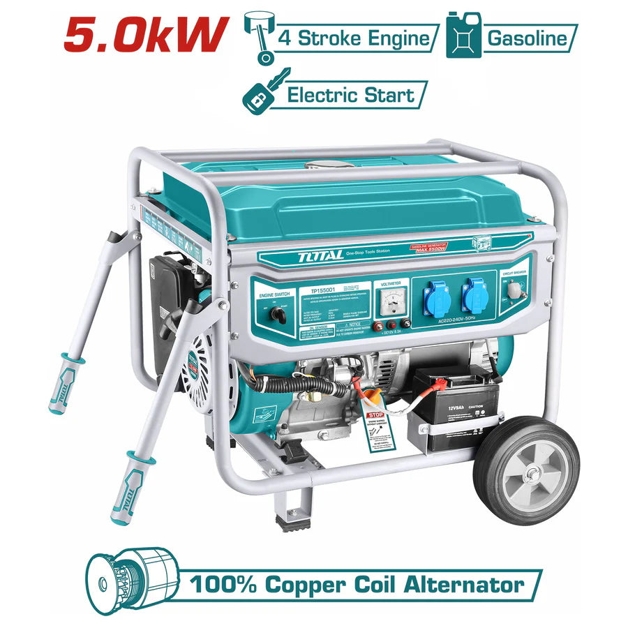 TOTAL TP155001 5.5kW Gasoline Generator - Electric Start