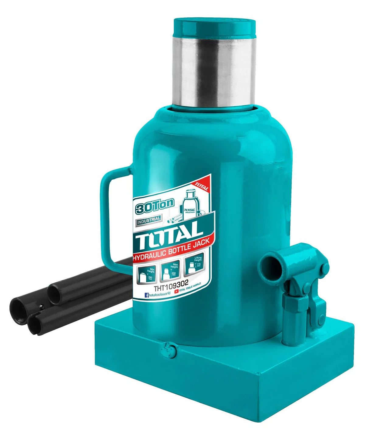 Total 30 Ton Hydraulic Bottle Jack THT109302 - Heavy Duty Total