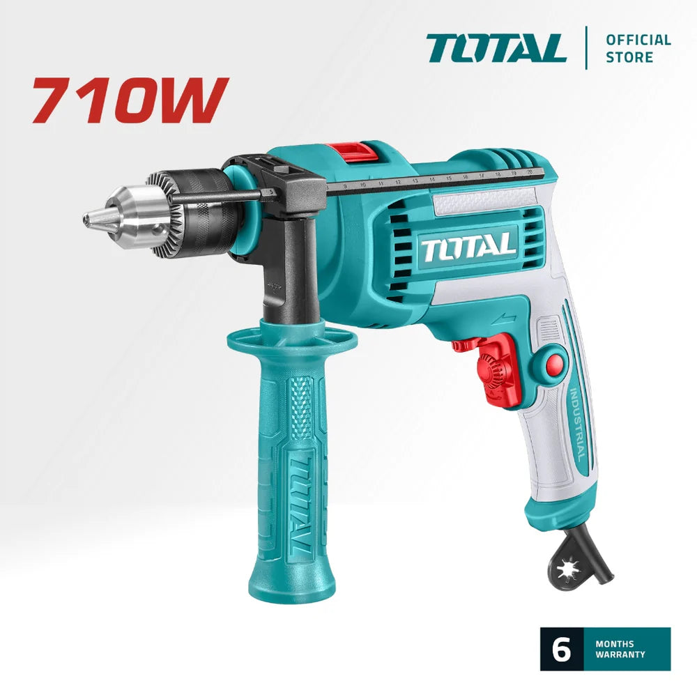 TOTAL TG1071366 710W Impact Drill - 13mm Keyed Chuck