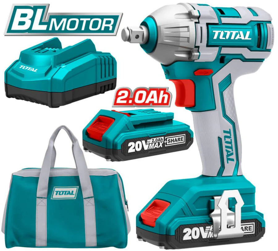 TOTAL 20V Lithium-Ion Brushless Impact Wrench TIWLI2001