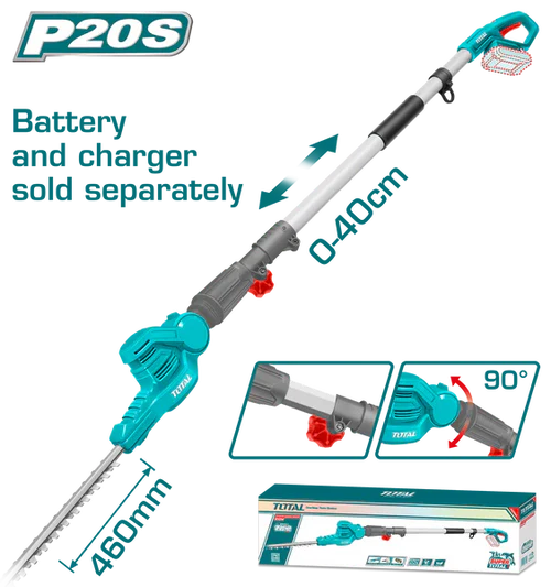 Total 20V Cordless Pole Hedge Trimmer 460mm | TPHT201601