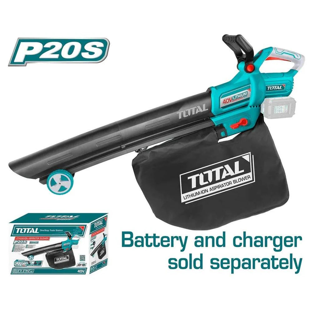 TOTAL 40V (2x20V) Lithium-Ion Cordless Aspirator Blower TABLI2003 - Industrial Grade Total