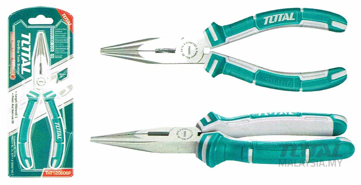 TOTAL THT120606P 6" Long Nose Pliers Anti-Rust Polish