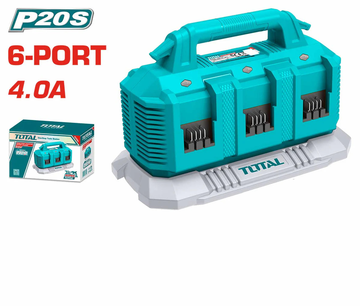 Total P20S 20V Lithium-Ion 6-Port Fast Intelligent Charger | TFCLI2064 Total