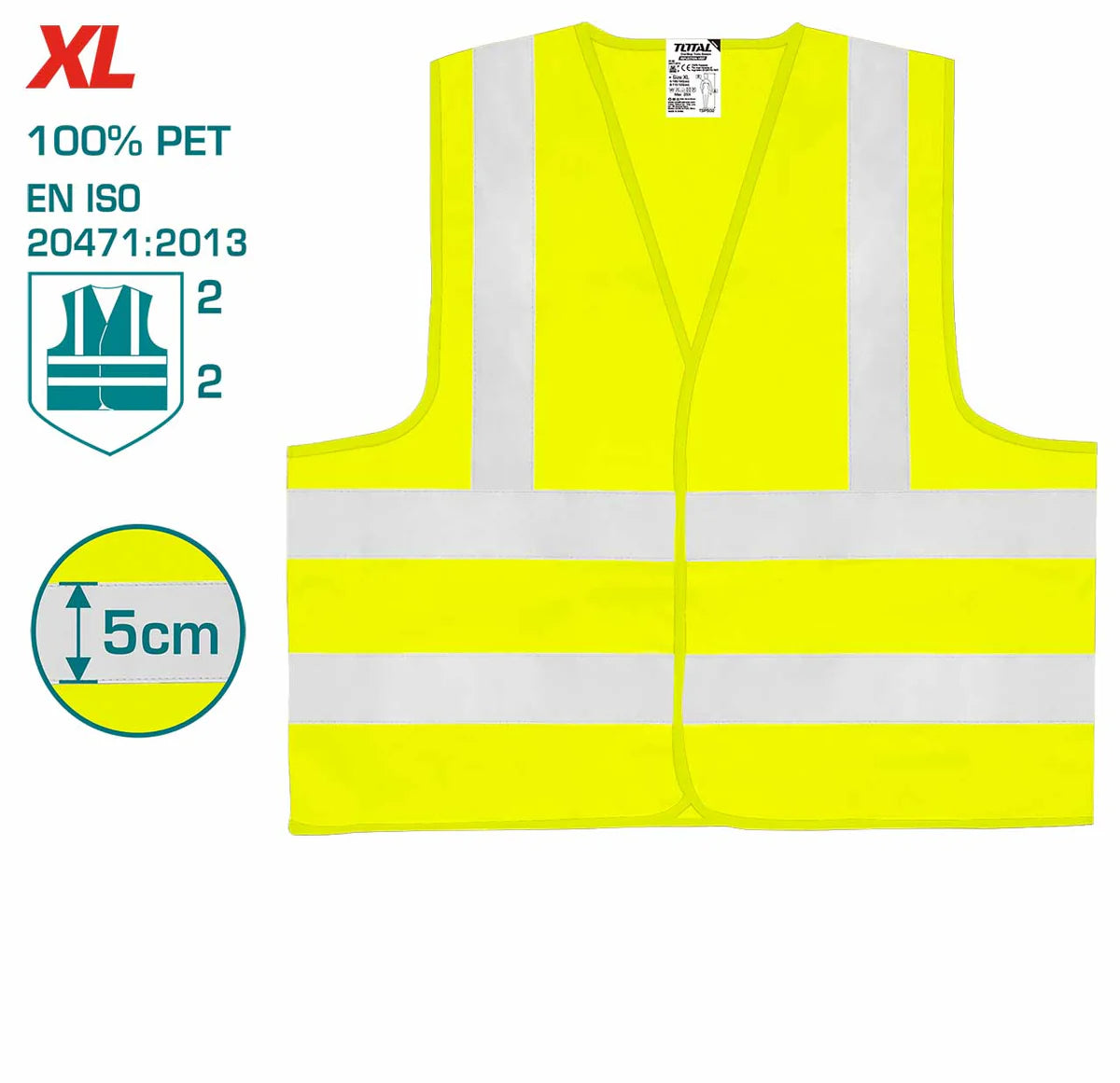 Total High Visibility Safety Vest EN471 Class 2 - TSP502