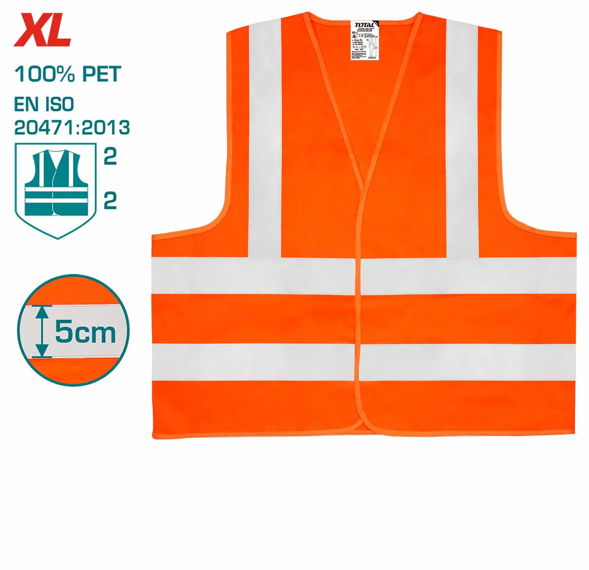 Total TSP503 XL High-Visibility Orange Safety Vest | Marvisons