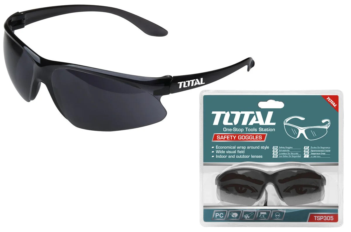 Total Dark Shade 8 Safety Goggles TSP305 - Lightweight PC Lens Total