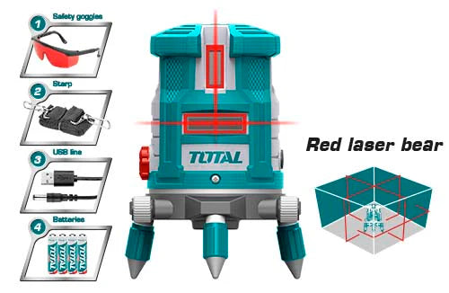 Total Self-Leveling Red Line Laser 30m Range - TLL306505