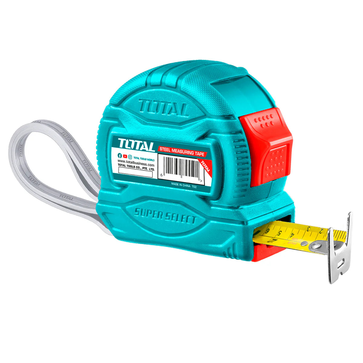 Total 8M x 25mm Steel Measuring Tape TMT34825 - Single Lock Total