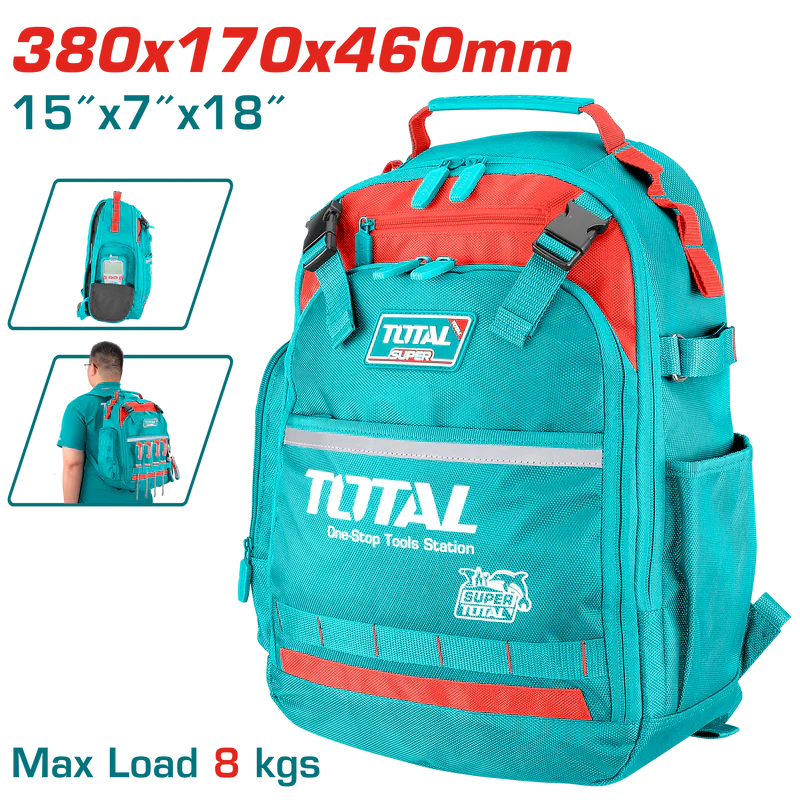 TOTAL THBP02025 Tools Backpack 1680D Fabric 8kg Load