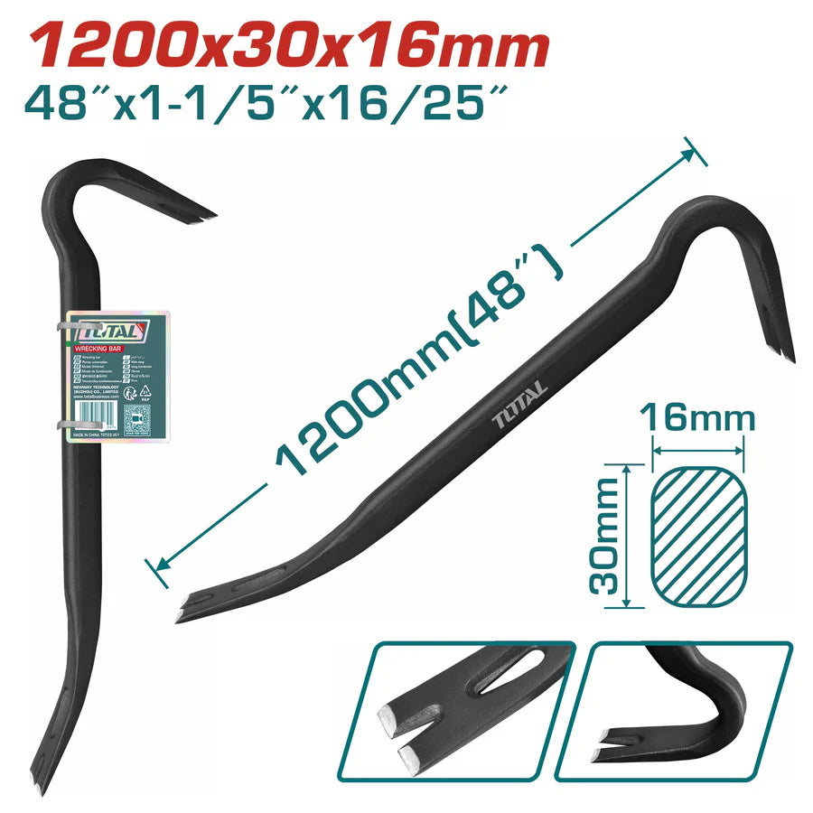 Total 1200mm (48") Heavy-Duty Wrecking Bar | THT431482