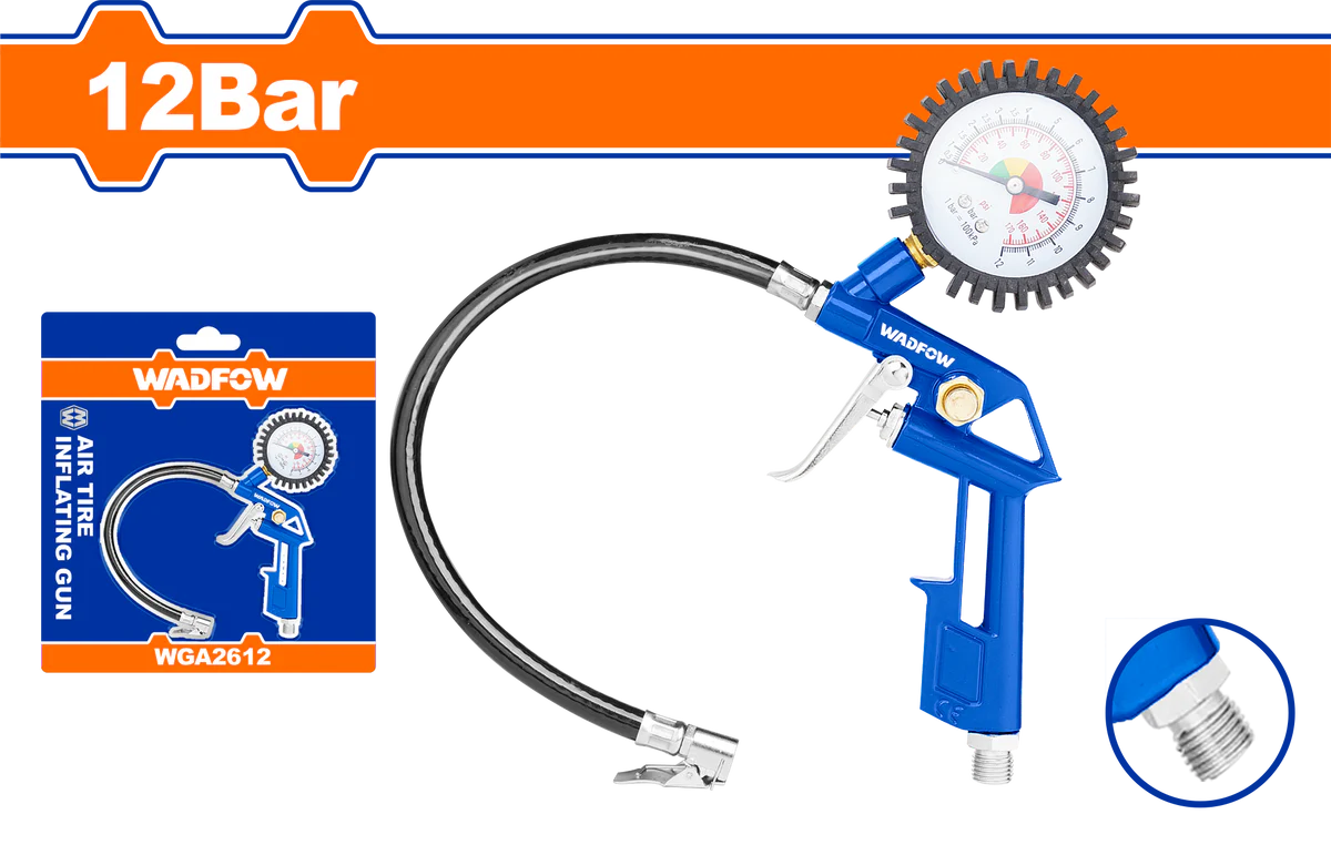 WADFOW Pneumatic Air Tire Inflating Gun with Pressure Gauge WGA2612