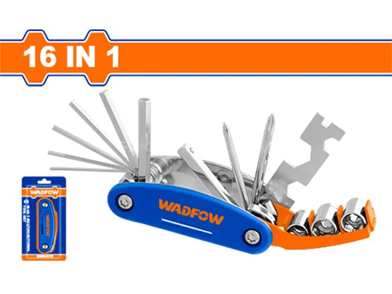 WADFOW 16-in-1 Multi-Function Pocket Tool Set Folding Hex Socket Screwdriver Cycle Kit WHK4516 Wadfow