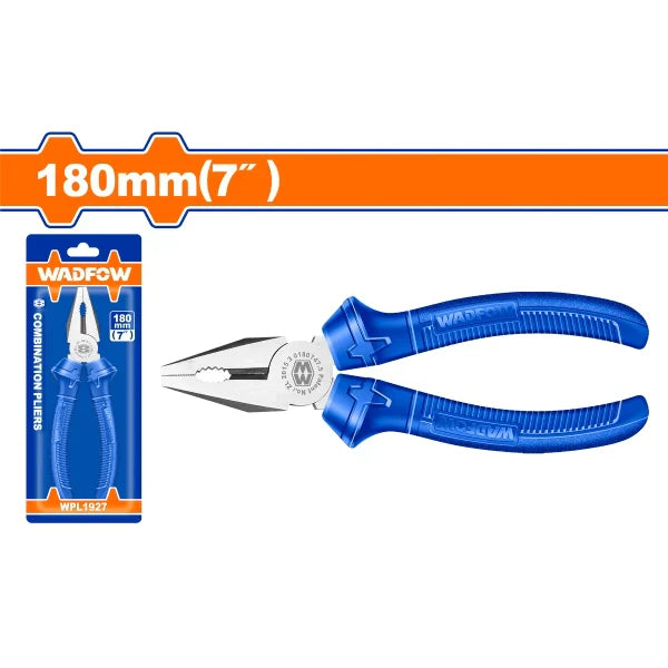 WADFOW 7-Inch Combination Pliers with Polished Finish and Two-Color Handle WPL1927