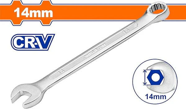 WADFOW 14mm Chrome Vanadium Combination Spanner Polished Metric Wrench WSA1114 Wadfow