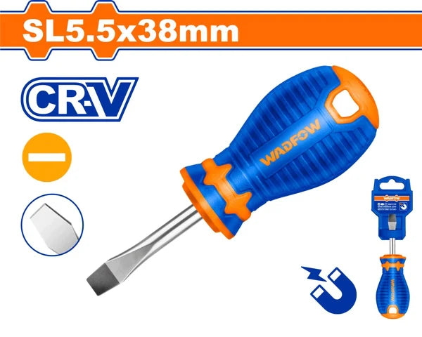 WADFOW SL5.5 x 100mm Slotted Flat Head Screwdriver with Magnetic Tip WSD1251