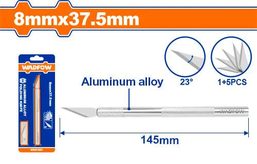 WADFOW Hobby Knife Set with Aluminum Handle and 5 Spare Blades WSK1061 Wadfow