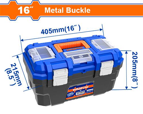 Wadfow 16-Inch Heavy-Duty Plastic Storage Tool Box with Metal Buckle | WTB3316 Wadfow