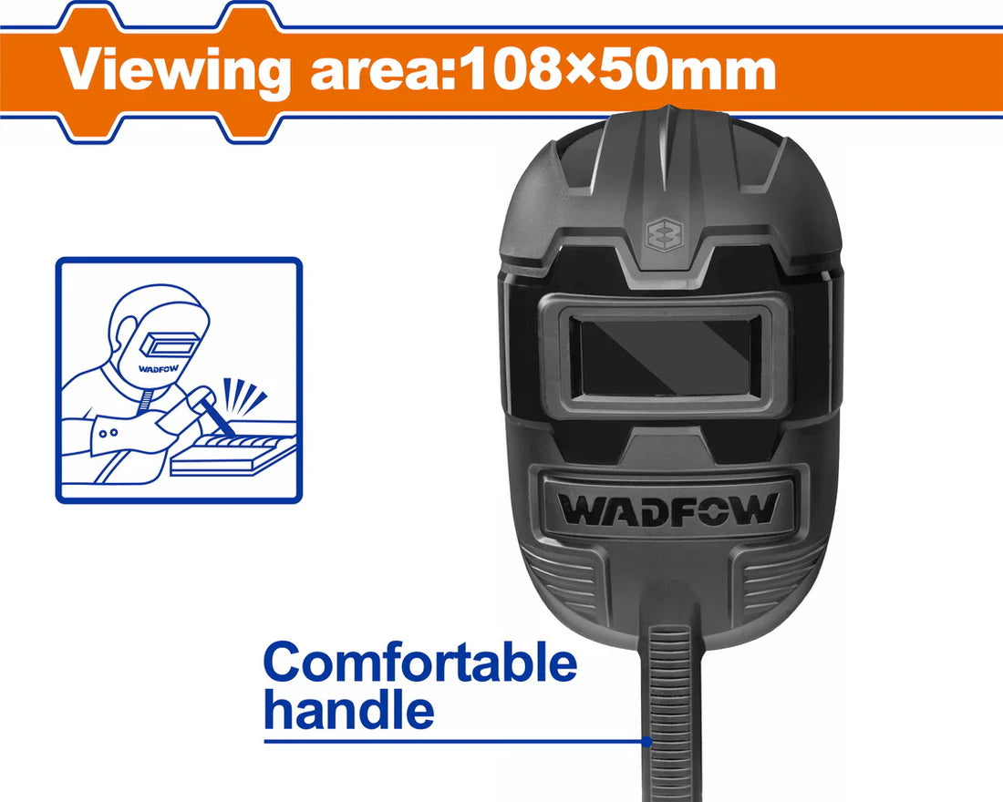 WADFOW Handheld Welding Safety Mask with 108x50mm Glass WWH1301