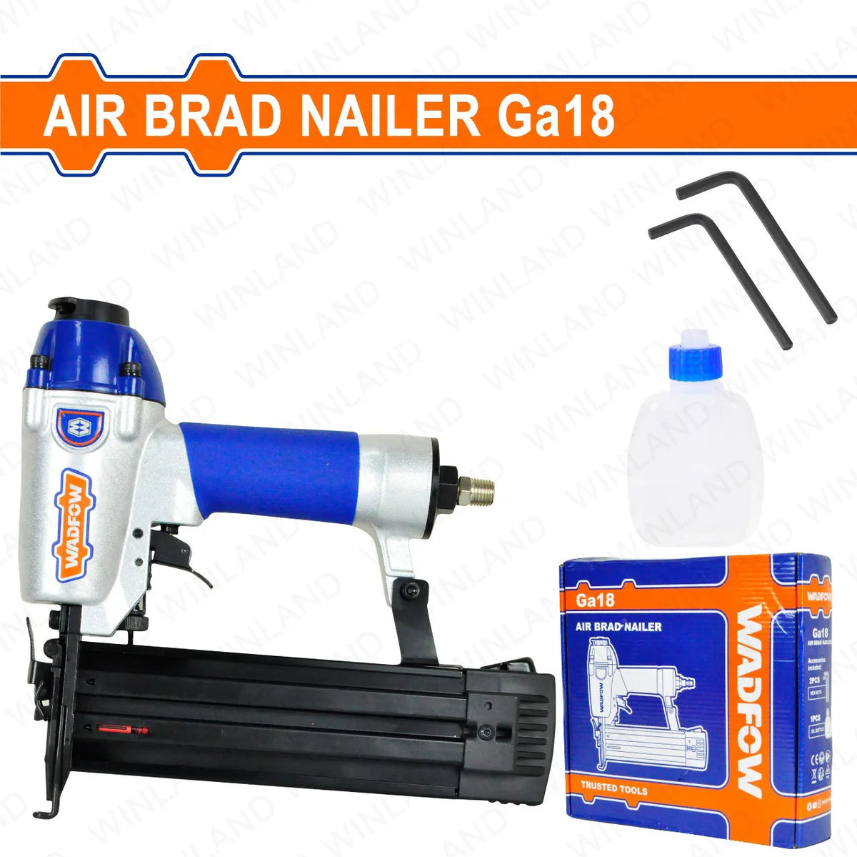 WADFOW Pneumatic Air Brad Nailer with Adjustable Exhaust WBN1550