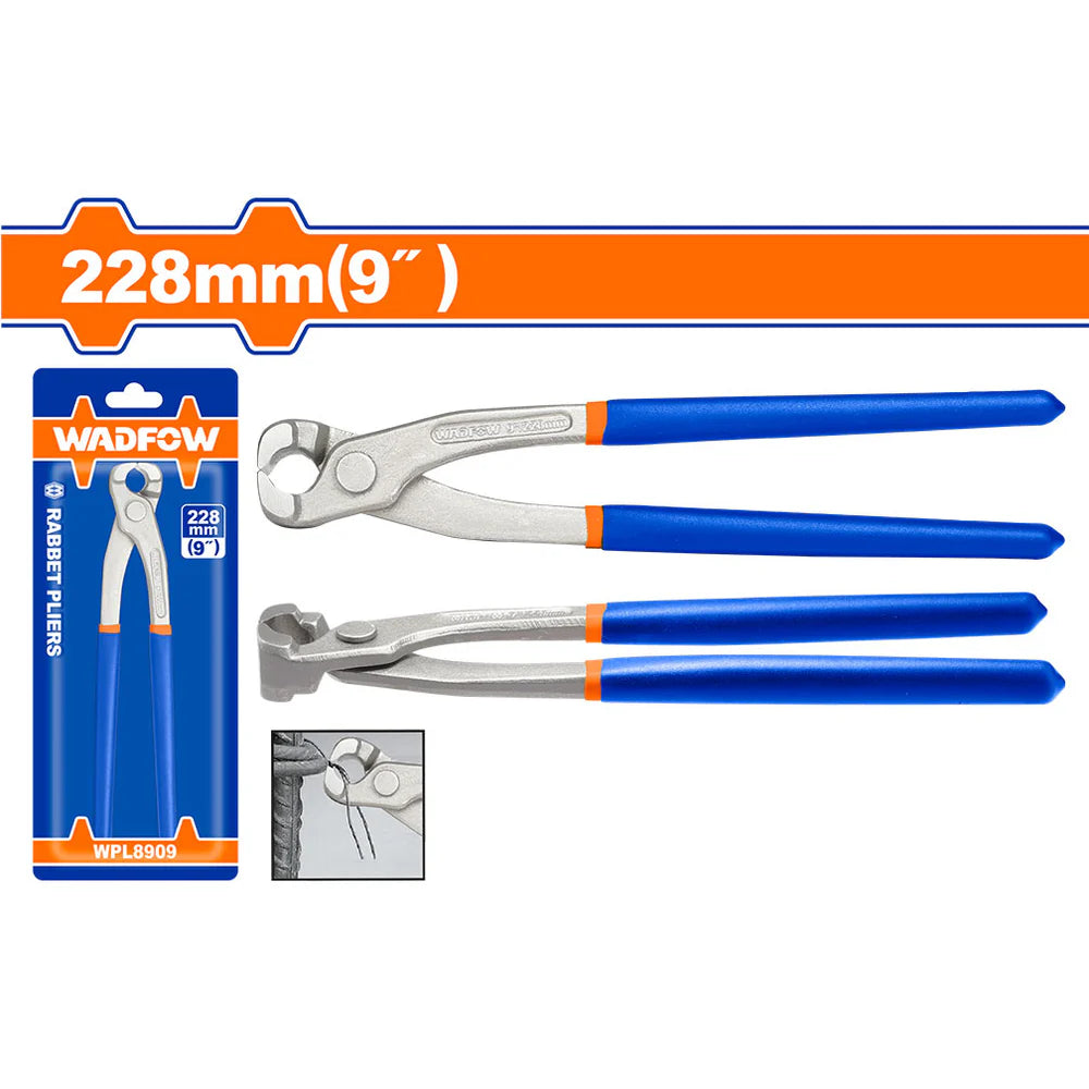 WADFOW 9-Inch Rabbet Pliers High-Leverage Tower Nippers with Polished Finish WPL8909