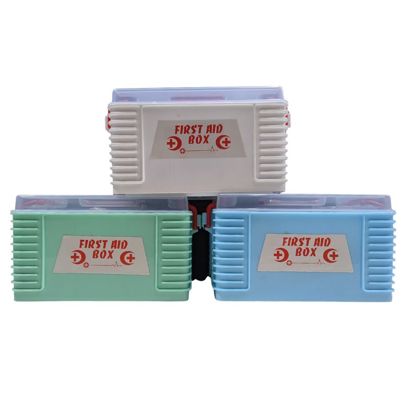 First Aid Box – Compact Emergency Medical Kit for Home/Office - (Random Color)