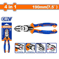 WADFOW 7-Inch Multi-Function Diagonal Cutting Pliers with Wire Stripper WPL3778