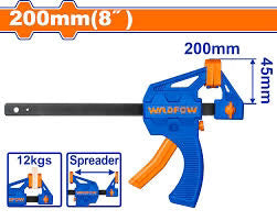WADFOW 88x450mm Heavy Duty Quick Bar Clamp One Handed Pistol Grip Squeeze Trigger Woodworking Spreader WCP4388