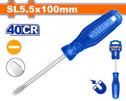 WADFOW 5.5mm x 125mm Slotted Flat Head Screwdriver with Magnetic Tip WSD3254