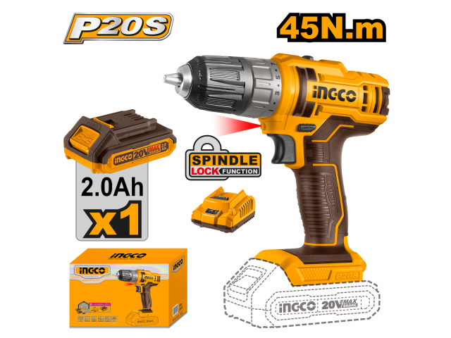 Ingco Lithium-Ion Cordless Drill CDLI200518