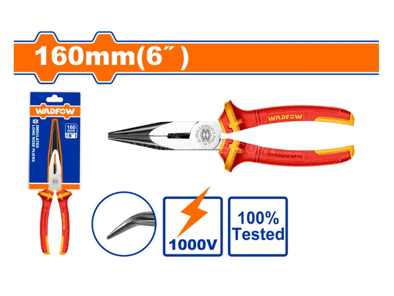 WADFOW 6-Inch Insulated Bent Nose Pliers 1000V VDE Certified WPL4936