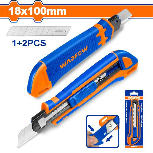 WADFOW 18mm Snap-Off Blade Utility Knife with 3 Spare Blades WSK8618
