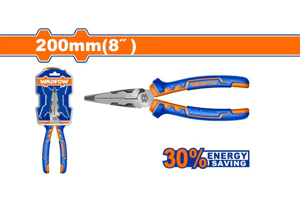 WADFOW 8-Inch High-Leverage Long Nose Pliers with Polished Finish WPL2718