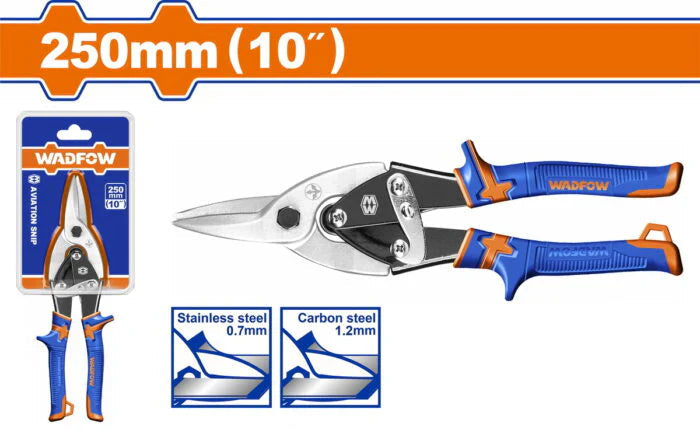 WADFOW 10 Inch Aviation Snip Right Cut Heavy Duty Sheet Metal Tinsnip Shears WAS2410 Wadfow