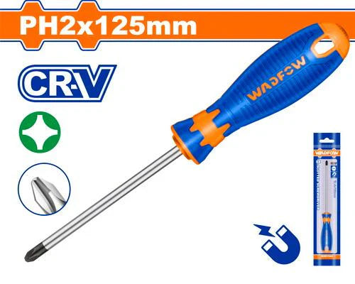 WADFOW PH2 x 150mm Phillips Cross Head Screwdriver with Magnetic Tip WSD2925