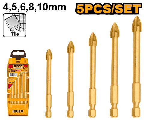 Ingco 4mm 5 Pcs Glass Drill Bits | AKD7058 Ingco