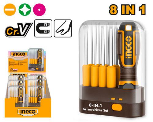 Ingco 9 Pcs Interchangeable Screwdriver Set | AKISD0901 Ingco