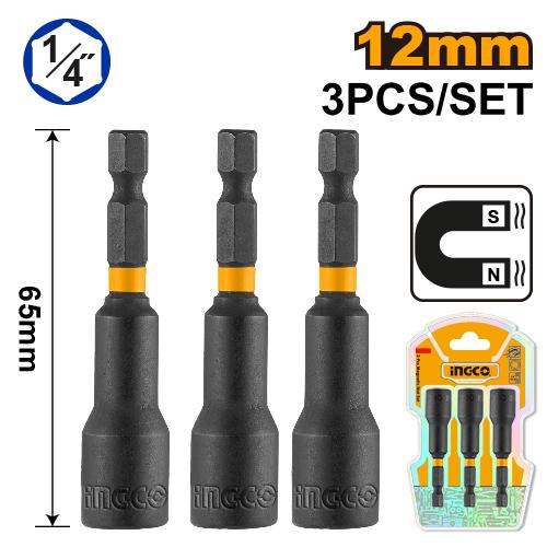 Ingco 3 Pcs Impact Magnetic Nut Set | AMN1231 Ingco