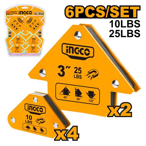 Ingco 5x12mm 6 Pcs Magnetic Welding Holder Set | AMWH6001 Ingco