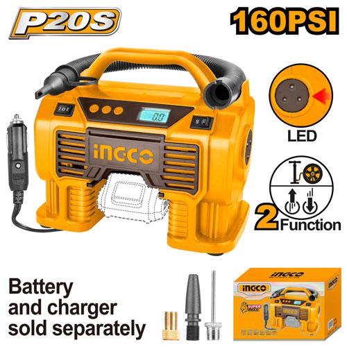 Ingco 20V 160PSI/11BAR Lithium-Ion Auto Air Compressor | CACLI2002 Ingco