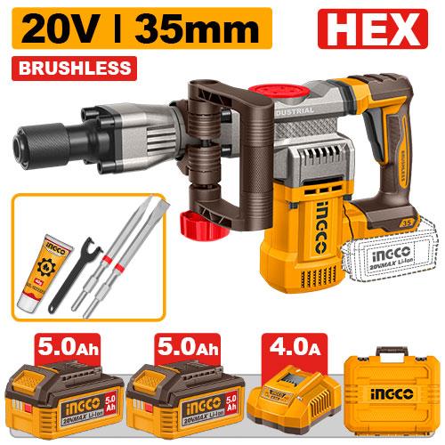 Ingco 20V 16J 5.0Ah Cordless Demolition Breaker | CDBLI203582 Ingco