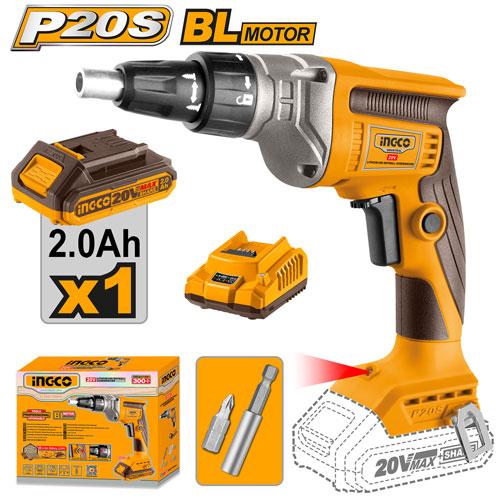Ingco 20V 30Nm 2.0Ah Cordless Drywall Screwdriver | CDSLI204200 Ingco