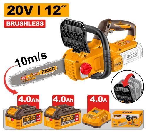 Ingco 20V 4.0Ah Cordless Chain Saw | CGSLI201262 Ingco
