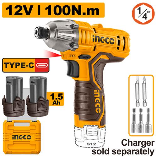 Ingco 12V 100Nm 1.5Ah Cordless Impact Driver | CIRLI12015 Ingco