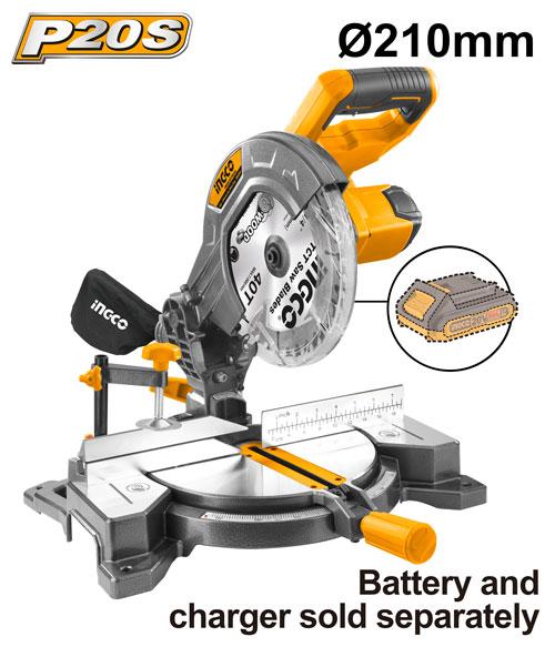 Ingco 20V 210mm 3000rpm Cordless Mitre Saw | CMS2001 Ingco