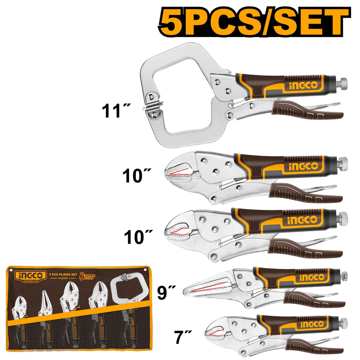 Ingco 5 Pcs Pliers Set | COS23091 Ingco